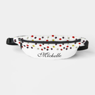Personalised decorative spring flowers white bum bags