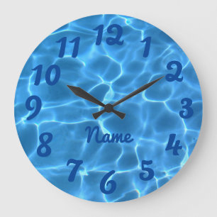 Personalised Deep Blue Numbered Photo Large Clock