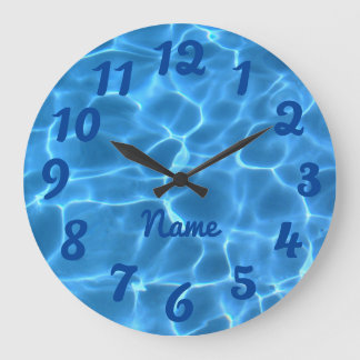 Personalised Deep Blue Numbered Photo Large Clock