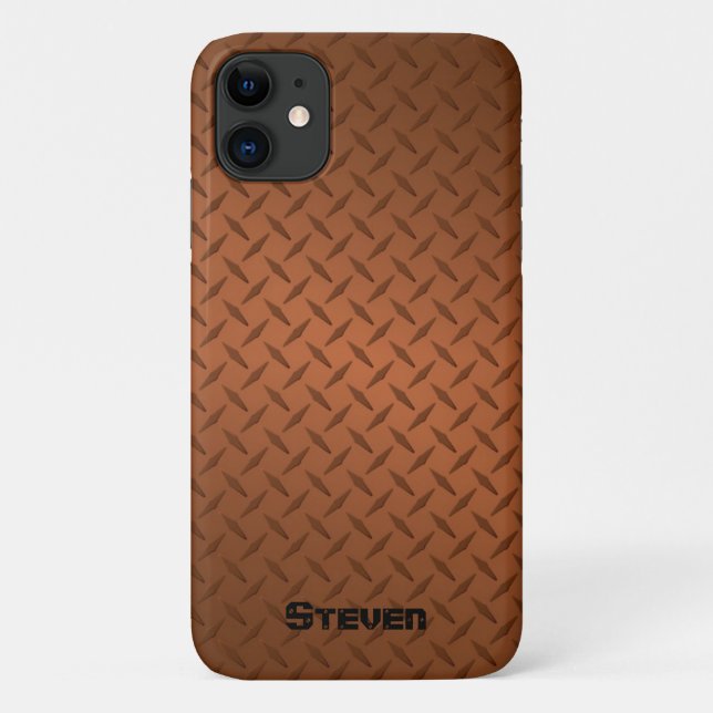 Personalised Deep Copper Diamond Plate Case-Mate iPhone Case (Back)