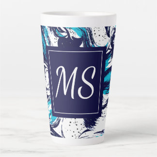 Personalised Deep Ocean Print Latte Mug