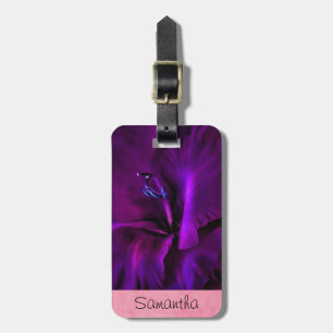 Personalised Deep Purple Iris Luggage Tag