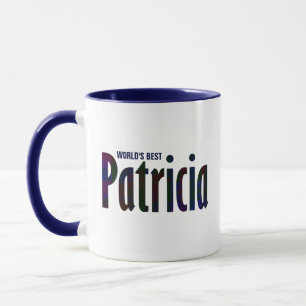 Personalised Deep Red, Blue Plaid "Patricia" Name Mug