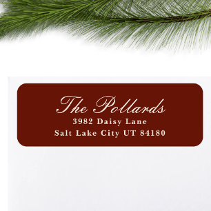 Personalised Deep Red Christmas Return Address