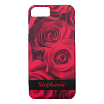 Personalised Deep Red Rose Blooms