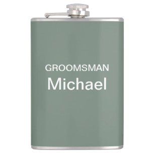 Personalised Deep Sage Green Hip Flask