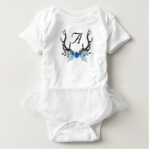 Personalised Deer Antler Baby Girl Tutu Bodysuit