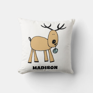 Personalised Deer Cute Holiday Throw Pillow