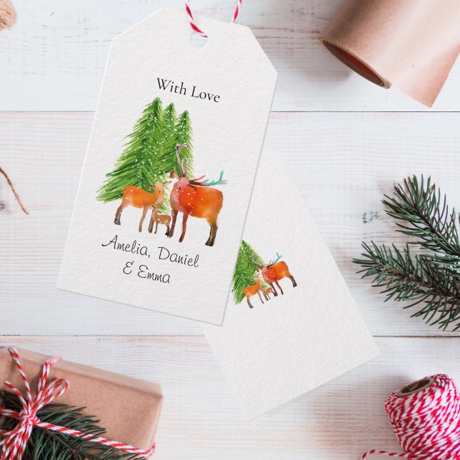 Personalised  Deer Family Christmas Gift Tags (Creator Uploaded)