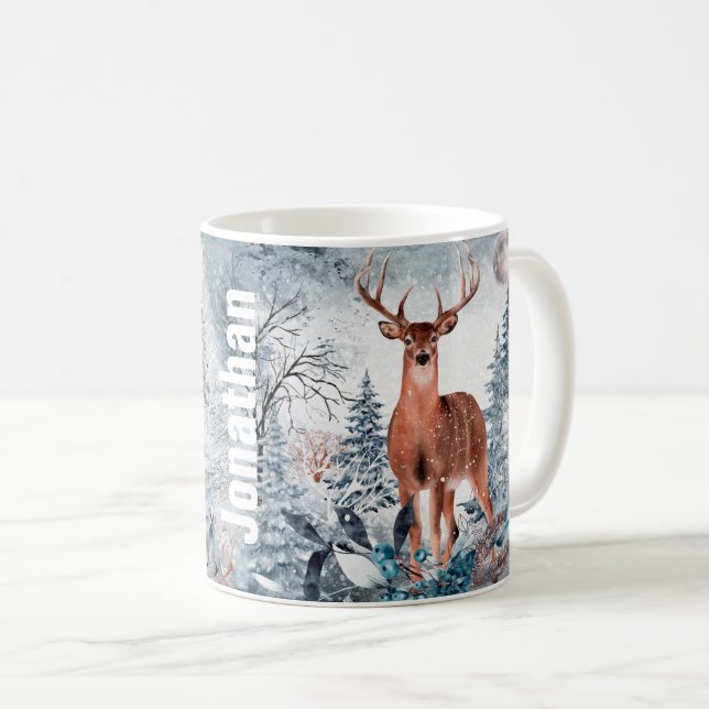 Personalised Deer Hunters Grapic  Mug (Front Right)