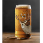 Personalised Deer Hunting Monogram Antlers Groom Can Glass<br><div class="desc">Elevate your hunting retreat and toast to the thrill of the chase with our Personalised Deer Hunting Monogram Antlers Glass. Crafted for the true aficionado of the great outdoors, this glass exudes rustic charm and personalised elegance, making it the perfect companion for your hunting lodge or cabin getaway or a...</div>