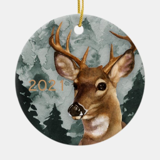 Personalised Deer Ornament (Front)