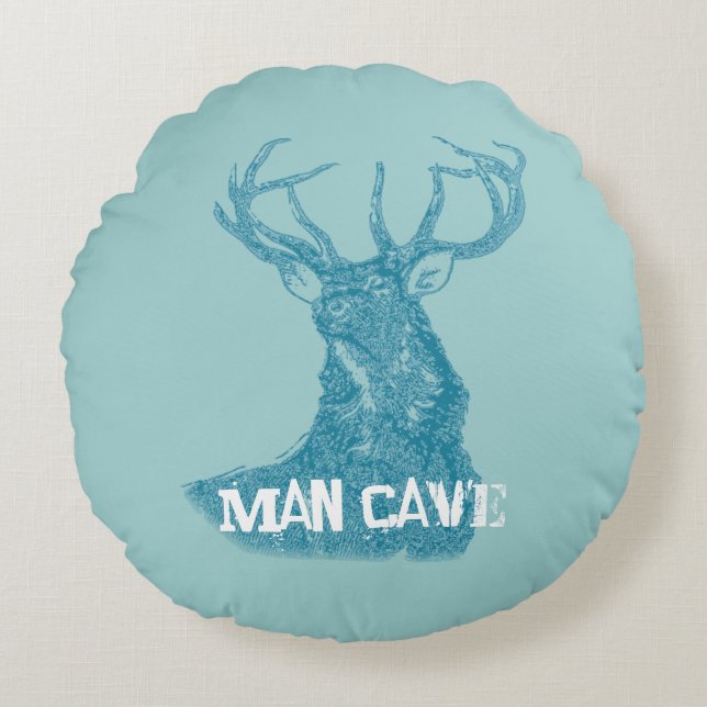 Personalised Deer Stag Round Cushion (Front)