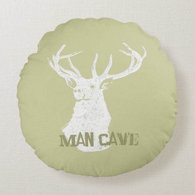 Personalised Deer Stag Round Cushion (Front)