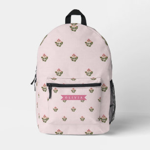 Personalised Delicate Botanical Floral Romantic Printed Backpack