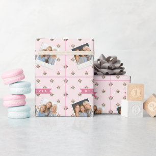 Personalised Delicate Botanical Floral Romantic Wrapping Paper