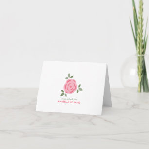 Personalised Delicate Pink Flower Thank You Card