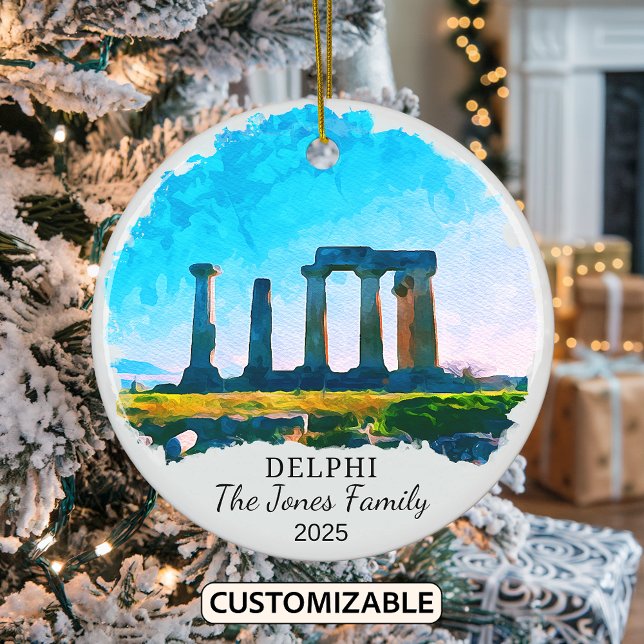 Personalised Delphi Ornament, Greece Ceramic Tree Decoration (Creator Uploaded)