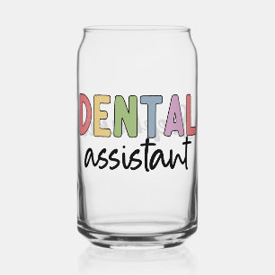 Personalised Dental Assistant Gift Can Glass