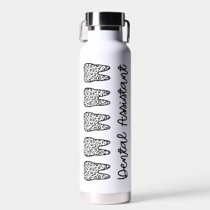Personalised Dental Assistant Leopard Print Tooth Water Bottle