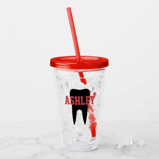 Personalised Dental Hygienist Assistant Gifts Acrylic Tumbler (Front Ice)
