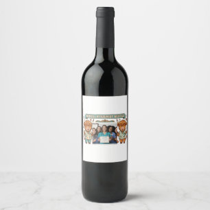 Personalised Dental Hygienist Besties Highland Cow Wine Label