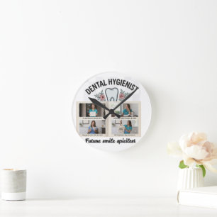 Personalised Dental Hygienist Graduation Gift Cu Round Clock