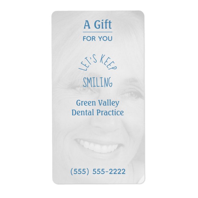 Personalised Dental Photo Hand Sanitizer  Label (Front)