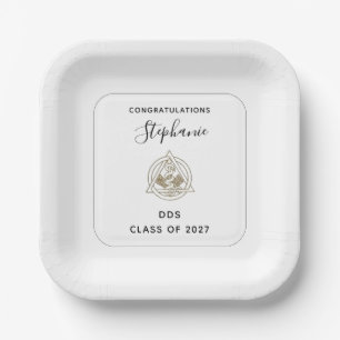 Personalised Dental School Caduceus Graduation  Paper Plate