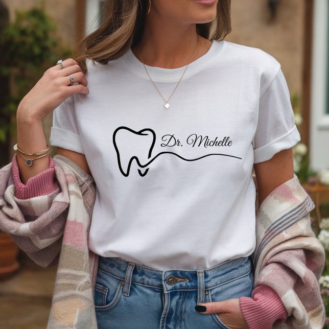 Personalised Dentist Office Dental White Tooth     T-Shirt (Creator Uploaded)