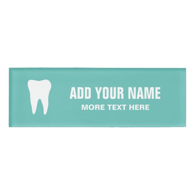 Personalised dentist office magnetic name tags (Front)