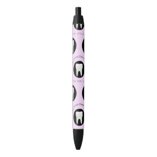 Personalised Dentist Office tooth Promotional Black Ink Pen