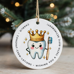 Personalised Dentist Retirement Gift Ceramic Tree Decoration