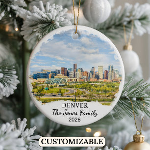Personalised Denver Ornament, Custom Colorado Ceramic Tree Decoration