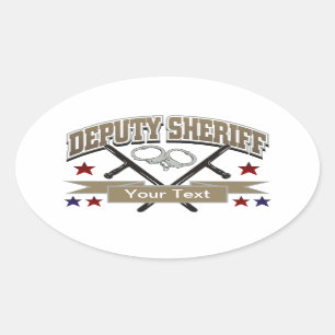 Personalised Deputy Sheriff Oval Sticker