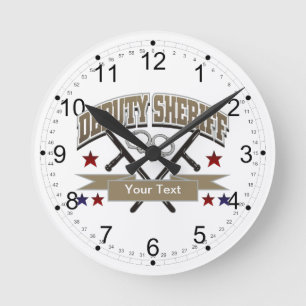 Personalised Deputy Sheriff Round Clock