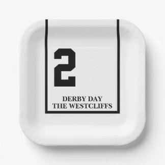 Personalised Derby Party Horse 2 White Paper Plate
