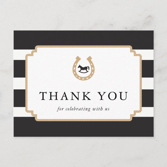 Personalised Derby Thank You Postcard Baby Shower (Front)