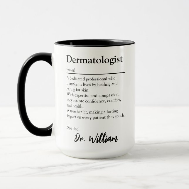 Personalised Dermatologist Appreciation Definition Mug (Left)
