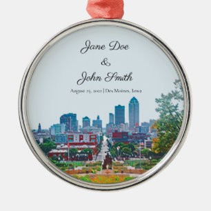 Personalised Des Moines Skyline Ornament