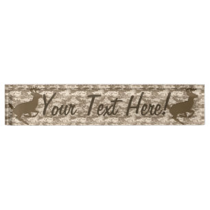 Personalised Desert Digital Camouflage Deer Camo Nameplate