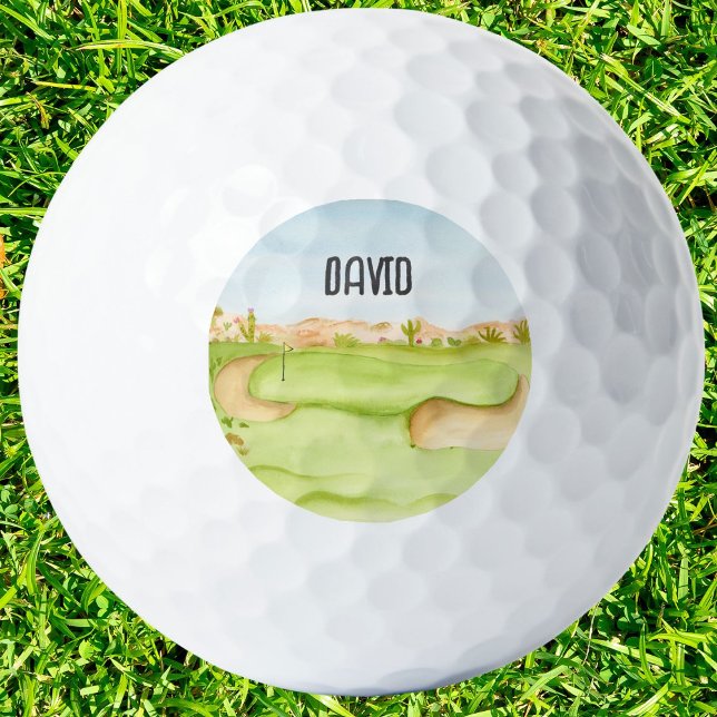 Personalised Desert Golf Course Watercolor Balls (Creator Uploaded)