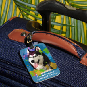 Personalised Design "Cute Husky".  Luggage Tag