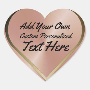 Personalised Design Rose Gold Heart Sticker