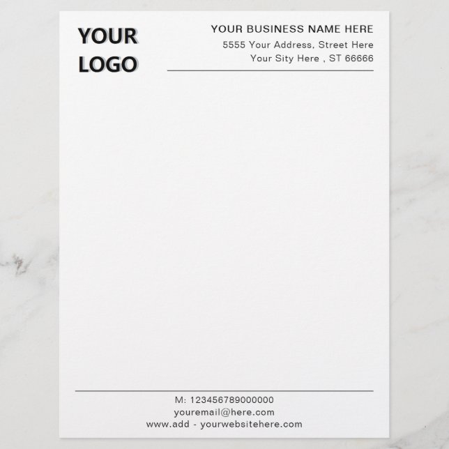 Personalised Design Your Own Business Letterhead (Front)