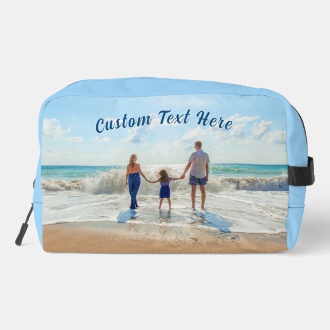 Personalised Design Your Own Custom Photo and Text Dopp Kit (Back)