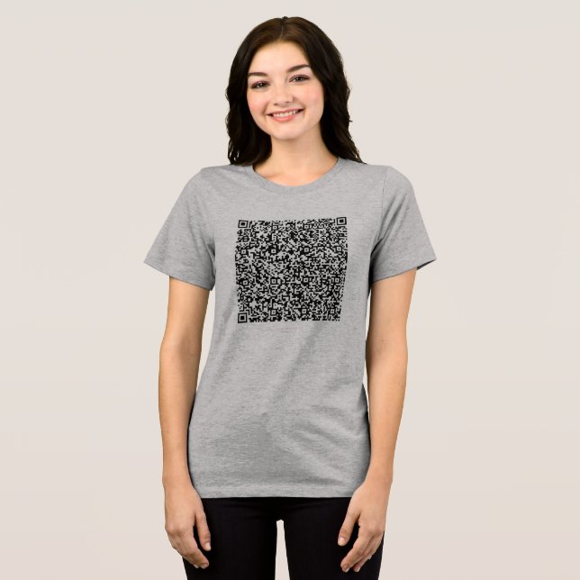 Personalised Design Your Own Custom QR Code Funny Tri-Blend Shirt (Front Full)