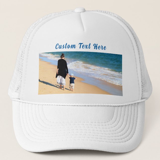 Personalised Design Your Photo Hat Custom Text (Front)