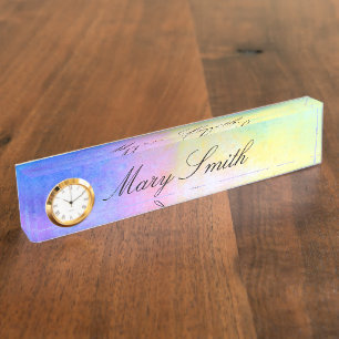 Personalised Desk Name Plate Watercolor Background