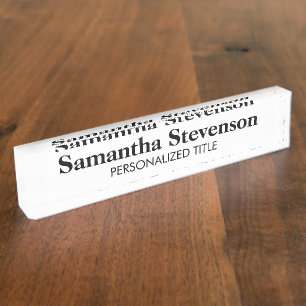 Personalised desk name plate with business tittle